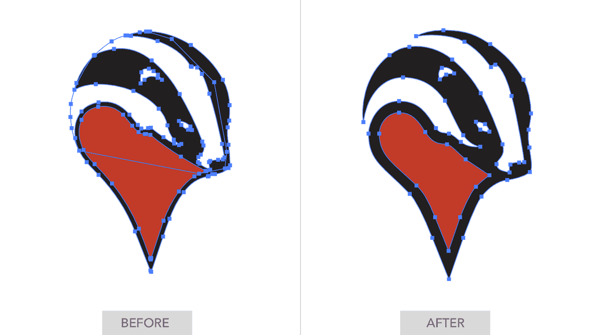 badger logo before after with points