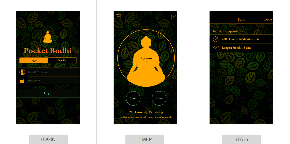 App design for Pocket Bodhi